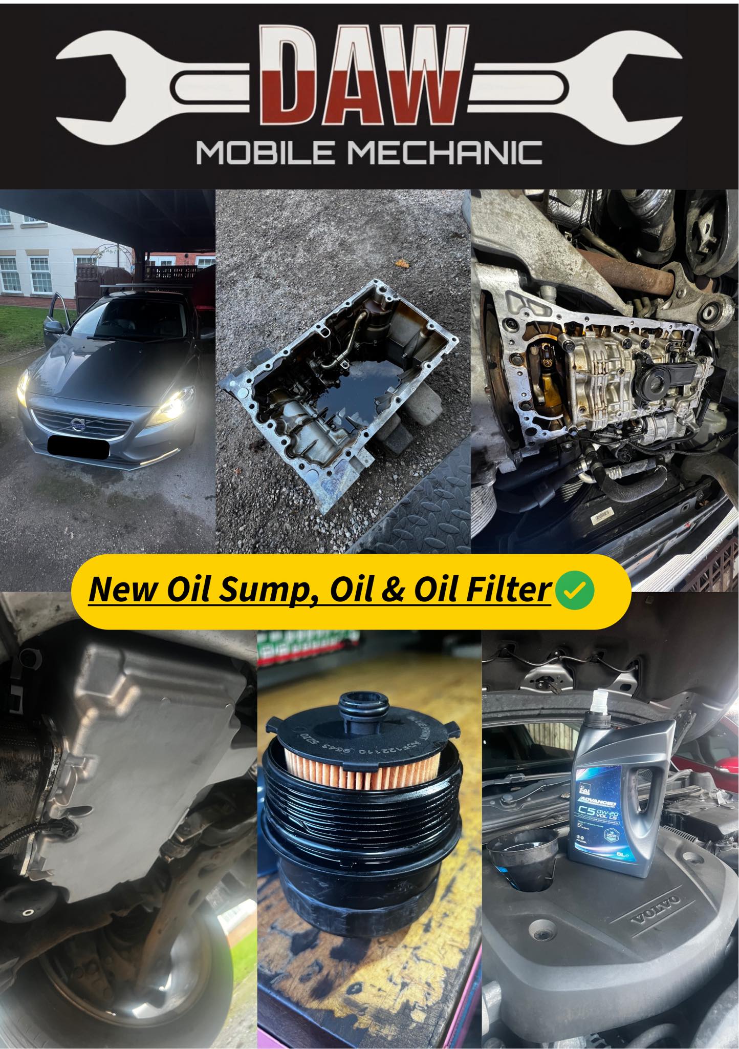 We have fitted new genuine oil sump on customers Volvo V40 due to crack in the sump