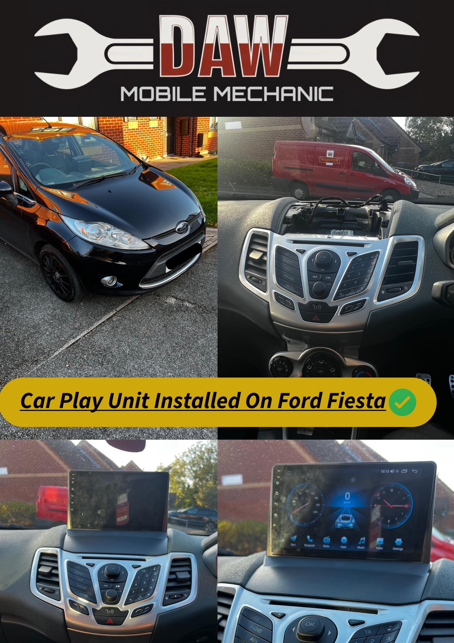 We have installed a car play unit on customers Ford Fiesta