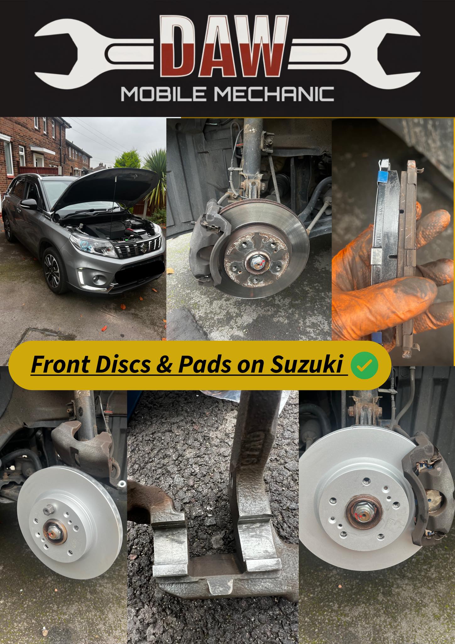 We have supplied and fitted new discs and pads on Suzuki Vitara