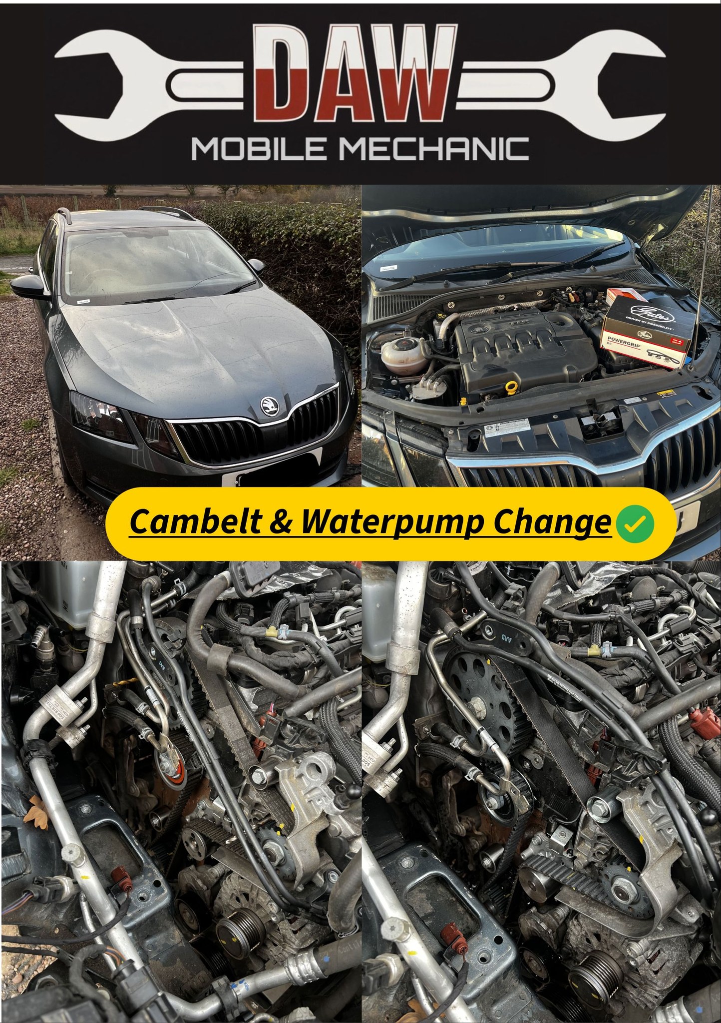 We recently fitted a new cambelt kit and water pump on a customer's Skoda Octavia